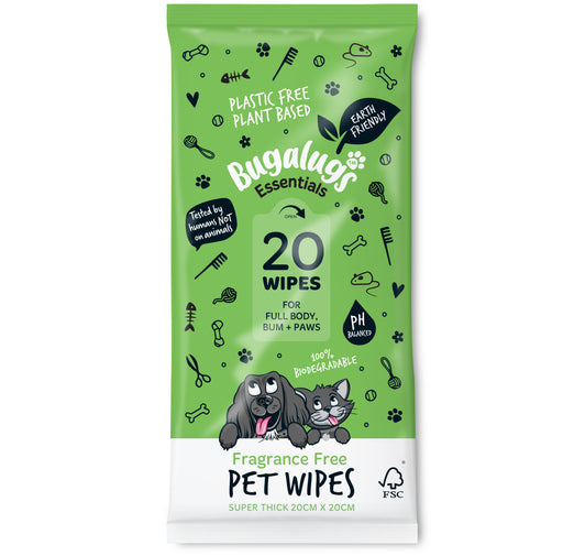 Lenços Biodegradáveis para Animais de Estimação Sem Fragrância (110 unid) - Bugalugs - 1