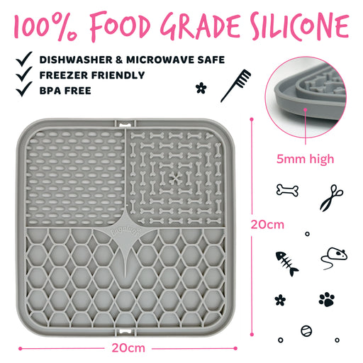 Tapete para Lamber Antiestresse para Cães e Gatos - Cinza - Bugalugs - 2