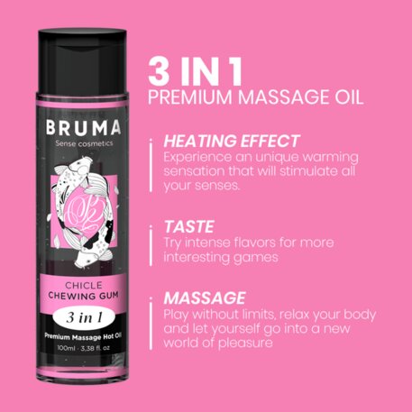 Óleo de Massagem Efeito Calor - Sabor Chiclete - Bruma - 2