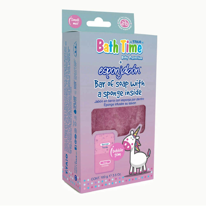 Esponja de Sabão Infantil com Aromas de Chiclete de Morango e Nuvem de Algodão - 120g - T.taio : Bubble Gum - 1