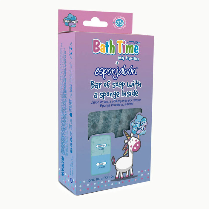 Esponja de Sabão Infantil com Aromas de Chiclete de Morango e Nuvem de Algodão - 120g - T.taio : Cotton Candy - 1