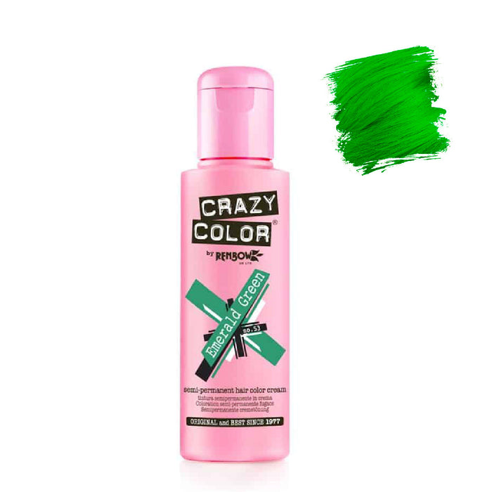 Tintura semi permanente sem amônia 100ml - Crazy Color : 53 -  Emerald Green - 1