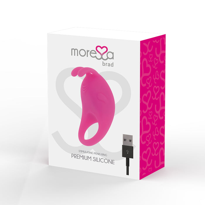 Anel Vibratório de Silicone Premium Rosa Brad - Moressa - 2