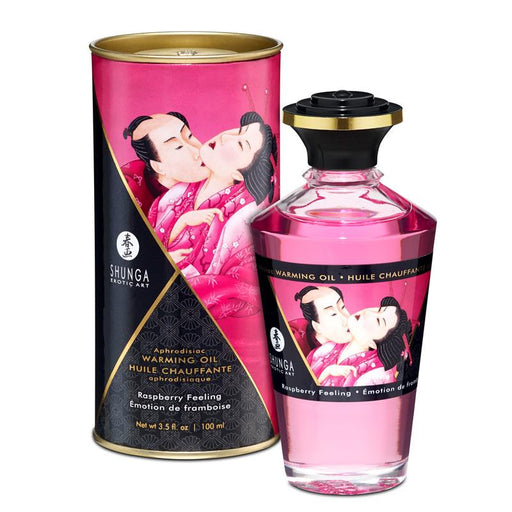 Óleo de Massagem Heat Effect Sabor Intenso de Framboesa 100 ml - Óleos - Shunga - 1