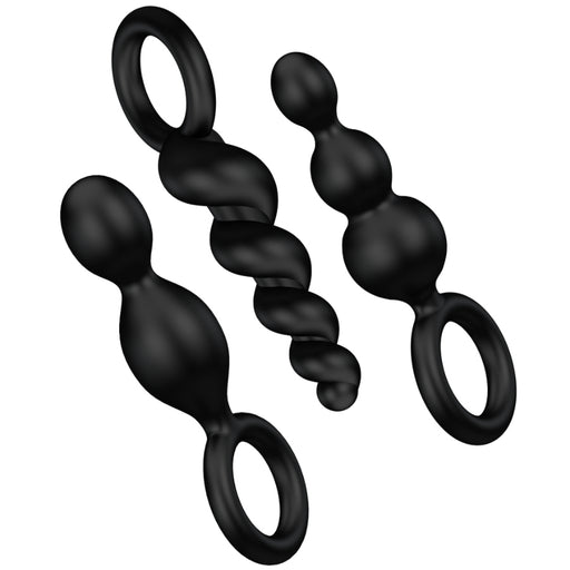 Conjunto de plugues anais 3pcs preto - Satisfyer - 1