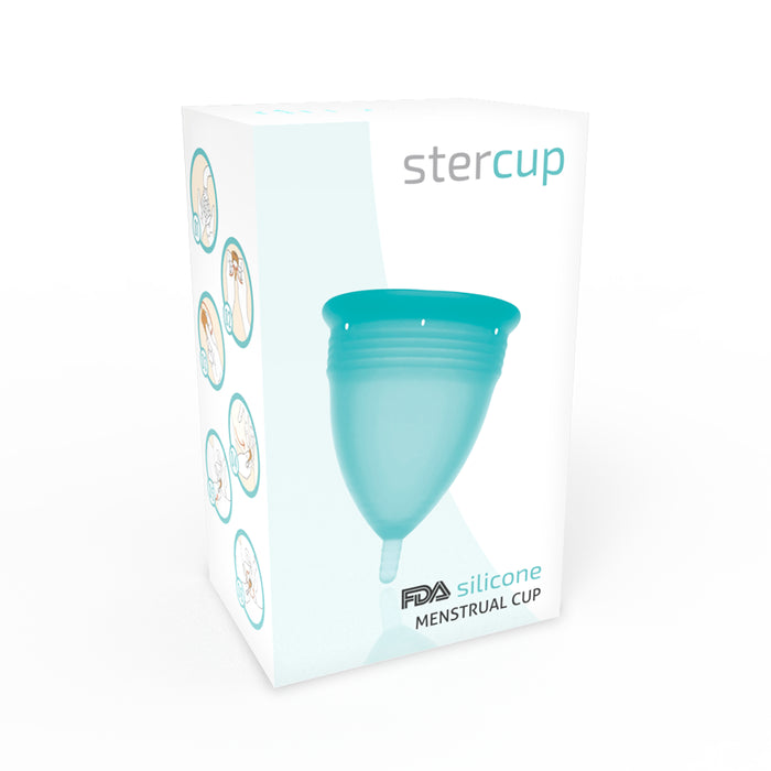 Copo menstrual de silicone tamanho L água-marinha - Stercup - 3