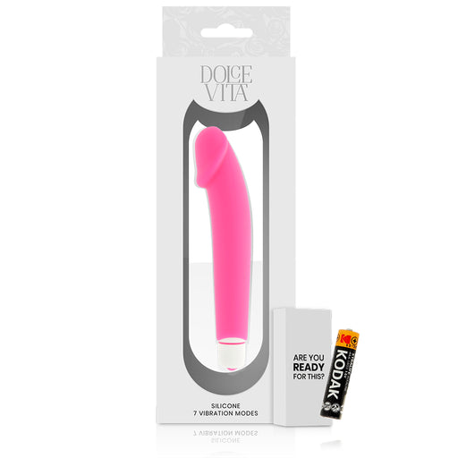 Vibrador de silicone rosa realista - Dolce Vita - 1