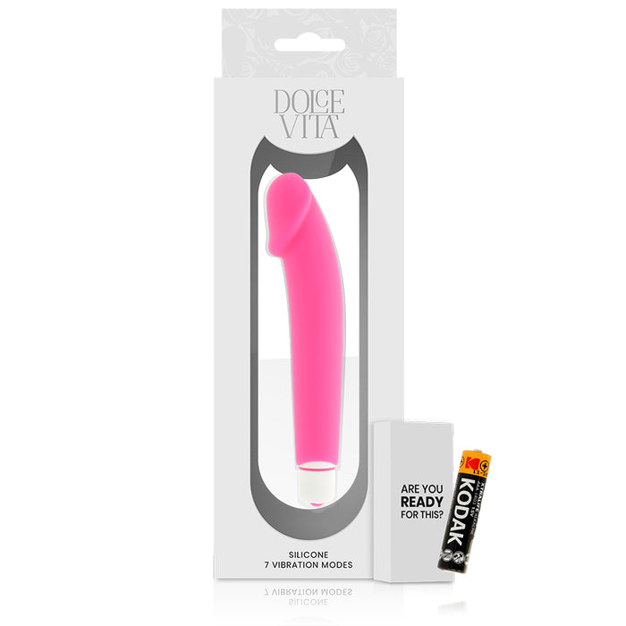 Vibrador de silicone rosa realista - Dolce Vita - 1