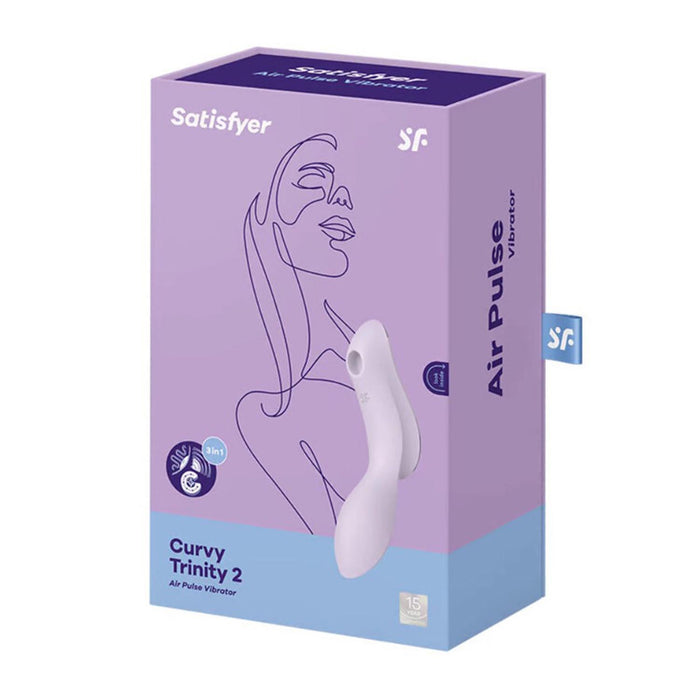 Estimulador e Vibrador Curvy Trinity 2 - Roxo - Satisfyer - 1