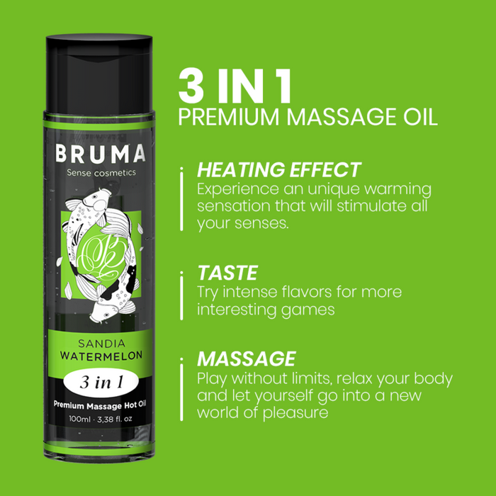 Óleo de Massagem Efeito Calor - Sabor Melancia - Bruma - 4