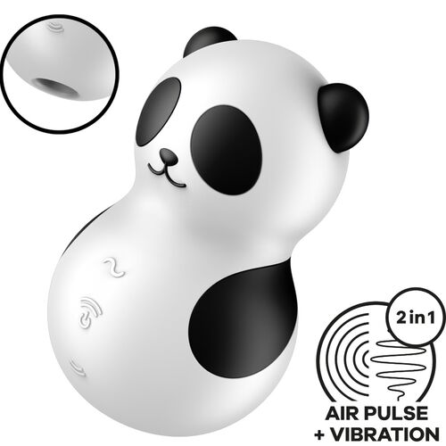 Estimulador e Vibrador Pocket Panda - Branco e Preto - Satisfyer - 4