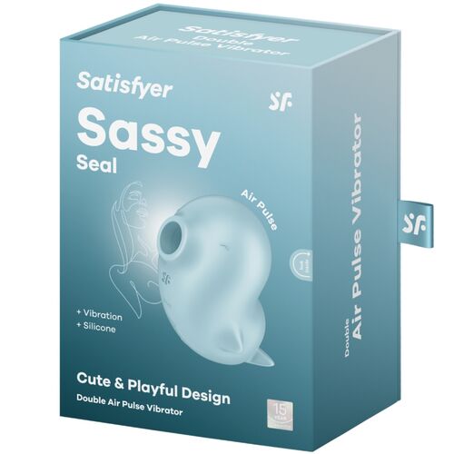 Estimulador e Vibrador Azul Sassy Seal - Satisfyer - 1