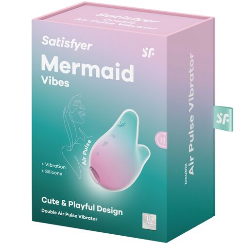 Mermaid Vibes Estimulador e Vibrador Menta e Rosa - Satisfyer - 1