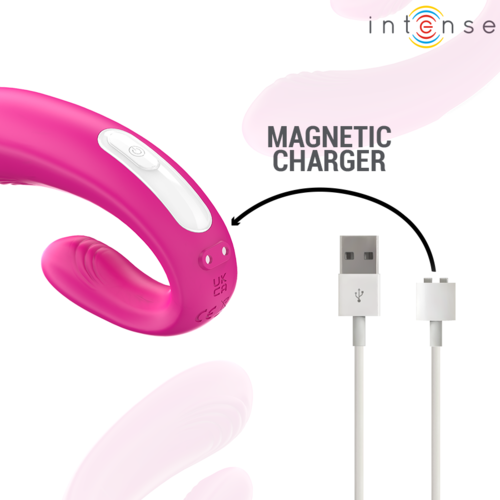 Estimulador e Vibrador Duplo em Forma de U com Controle Remoto - Rosa - Intense - 2