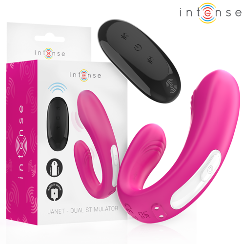 Estimulador e Vibrador Duplo em Forma de U com Controle Remoto - Rosa - Intense - 1