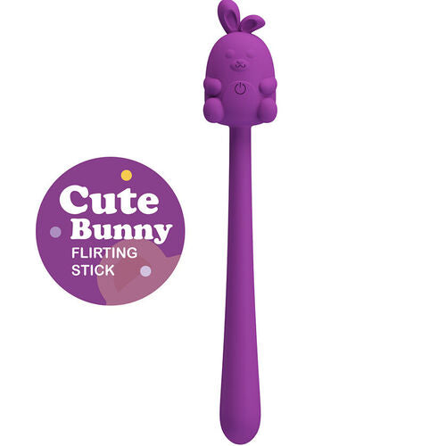 Vibrador Flexível Cute Bunny Flirting Stick Recarregável USB Roxo - Flirtation - 1