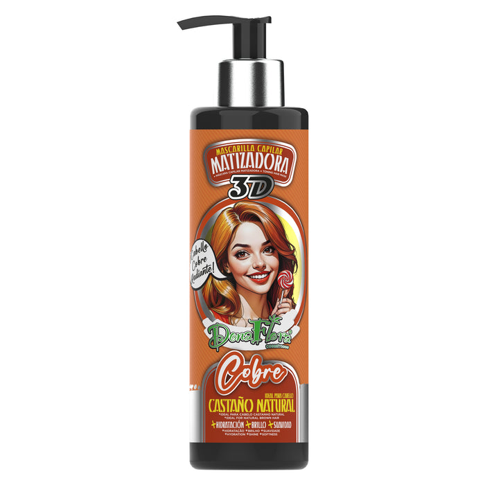 Máscara Matizadora de Cor – 300 ml – Dona Flora | Tons Vibrantes e Cuidado Capilar - Dona Flora : Cobre - 1