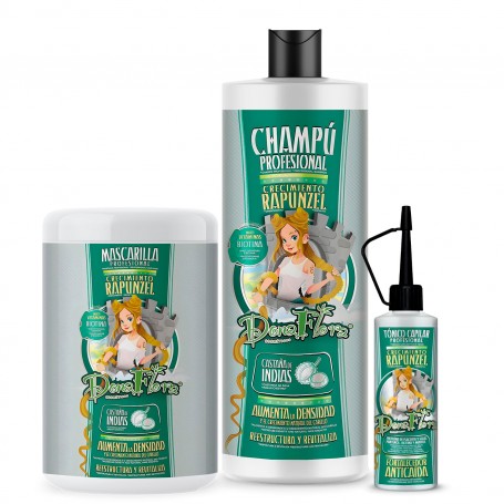 Pack Rapunzel: Champô 1000ml + Máscara 1000ml + Tónico 70ml - Dona Flora - 1