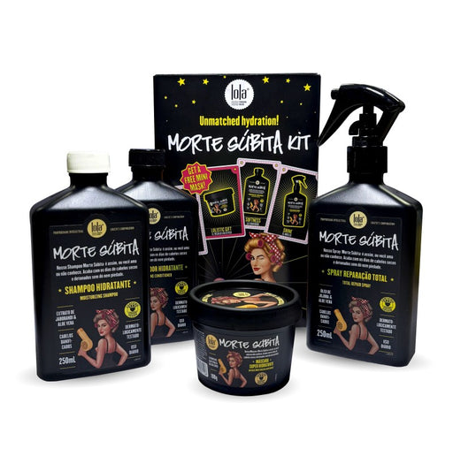 Morte Súbita - Kit Champô 250ml + Amaciador 250ml + Spray 250ml + Máscara 100g - Lola Cosmetics - 1