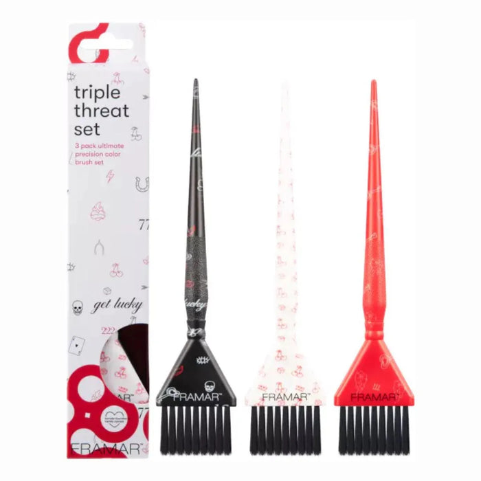 Get Lucky Triple Threat Set - Pinceles para mechas y retoques - 3 unidades - Framar - 1