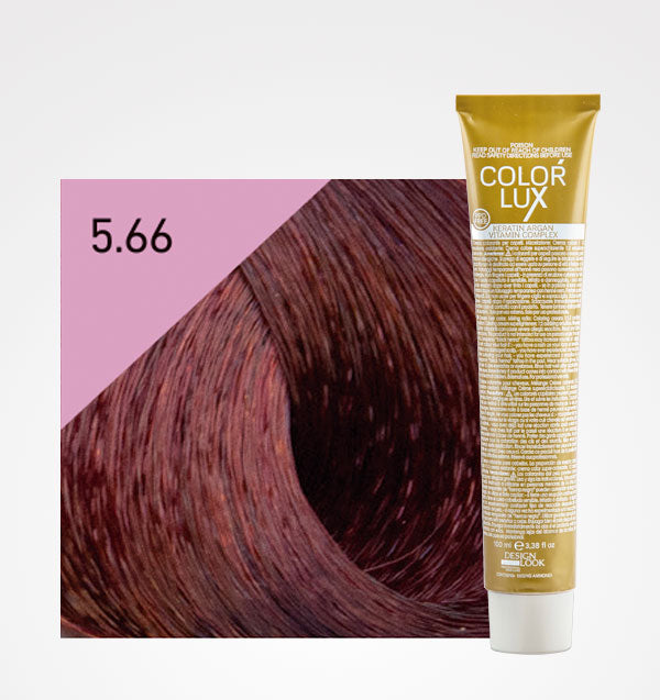 Tinta em Creme Cor Lux 100ml - Design Look: Color - 5.66 Castaño Claro Rojo Intenso