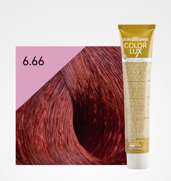 Tinta em Creme Cor Lux 100ml - Design Look: Color - 6.66 Rubio Oscuro Rojo Intenso