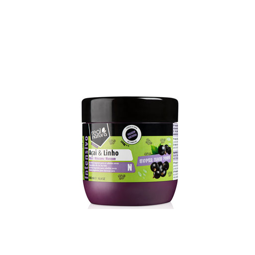 Máscara Capilar com Açai e Linho - Super Hair Food Açaí E Linho 500 ml - Real Natura - 1