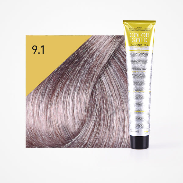 Colorante Dourado sem amônia 100ml - Design Look : 9.1 Rubio Clarisimo Ceniza - 1