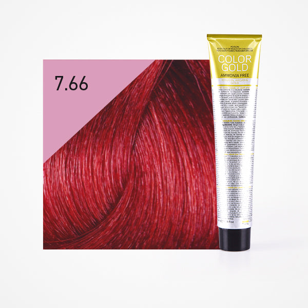 Colorante Dourado sem amônia 100ml - Design Look : 7.66 Rubio Rojo Intenso - 1
