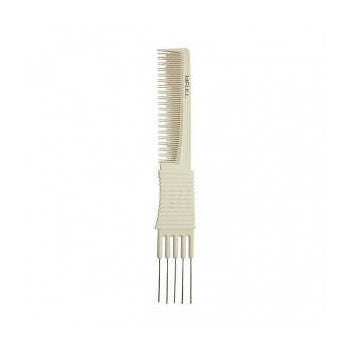 Pente vazado 5 pontas de metal branco - Bifull - 1