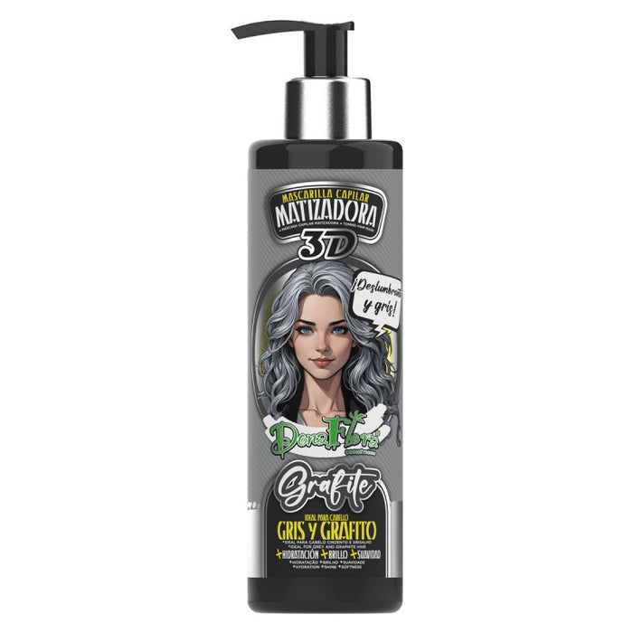 Máscara Matizadora de Cor – 300 ml – Dona Flora | Tons Vibrantes e Cuidado Capilar - Dona Flora : Grafite - 1