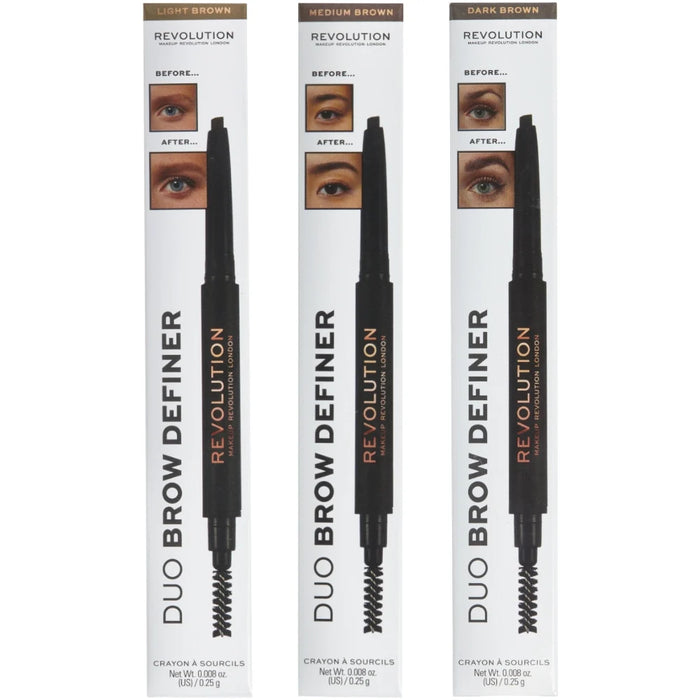 Duo Brow Definer lápis para sobrancelhas - Make Up Revolution - 1
