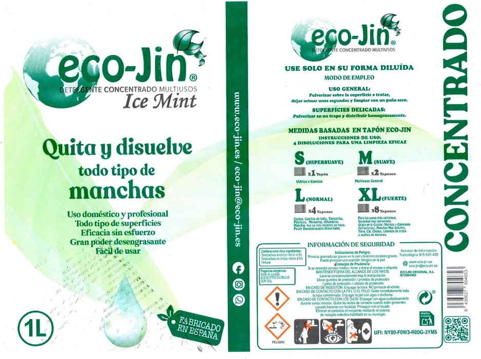 Limpador Multiuso Concentrado Ice Mint - 1 litro - Eco-jin - 4