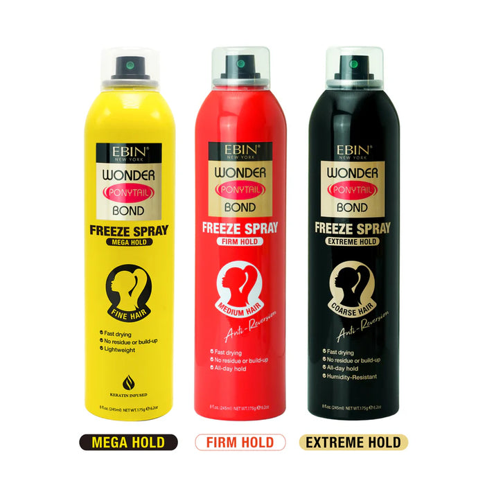 Spray Fixador Wonder Ponytail Bond Freeze 245ml - Ebin New York - 2