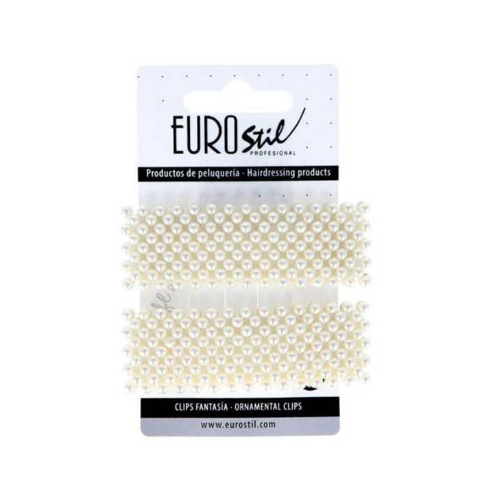 Sapos Dourados Retangulares com Pérolas 2ud - Eurostil - 1