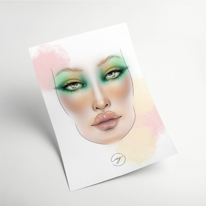 Face Chart PRO - Modelo de Rosto para Maquiagem - Facechart - 3
