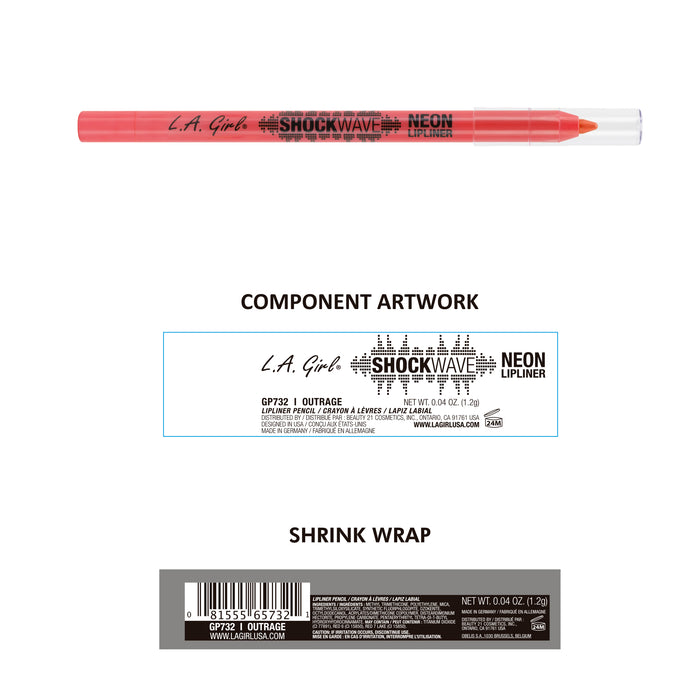 Delineador labial Shockwave Neon - L.A. Girl : Outrage Coral - 2