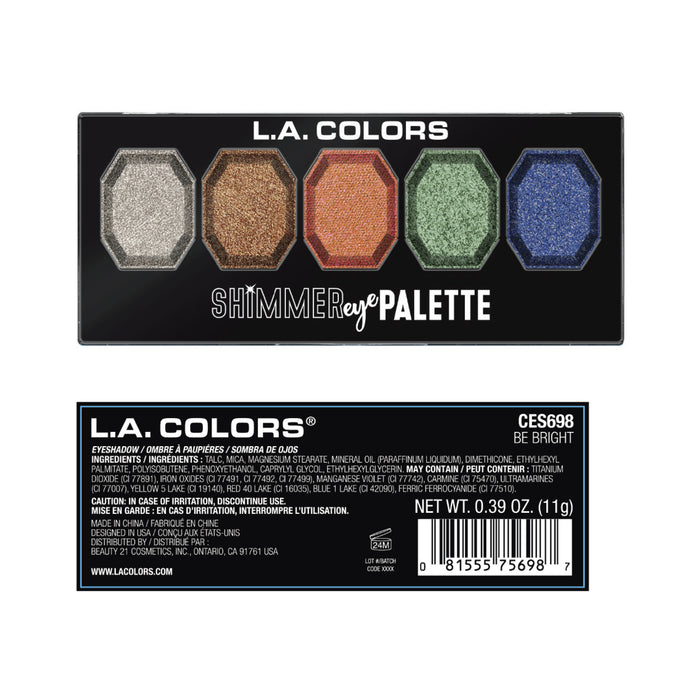 A Cores - Paleta de Sombras Shimmer Eye - L.A. Colors : Be Bright - 1
