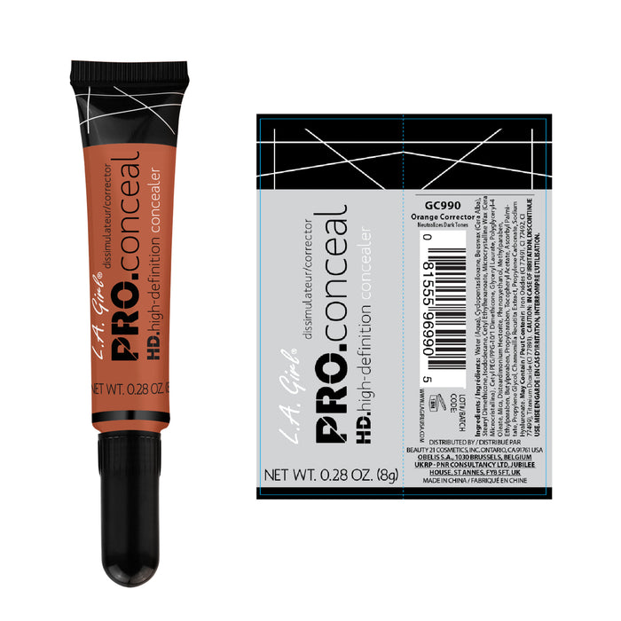 Corrector Líquido - Pro Conceal Hd Concealer - L.A. Girl : Orange corrector - 2