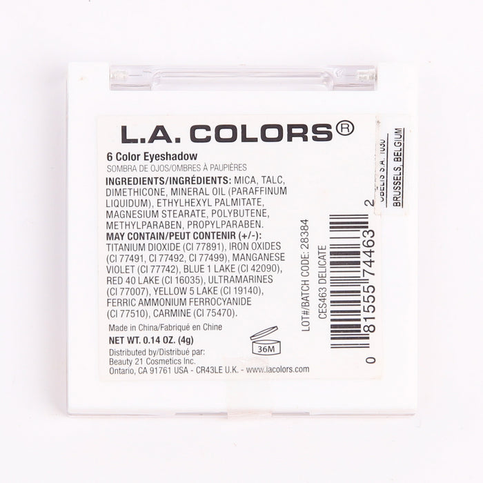 Paleta de sombras de 6 cores - L.A. Colors : Delicate - 2