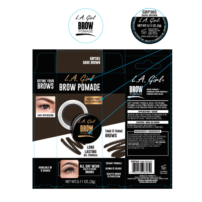 Pomada para Sobrancelhas - Brow Pomade - L.A. Girl : Dark Brown - 2