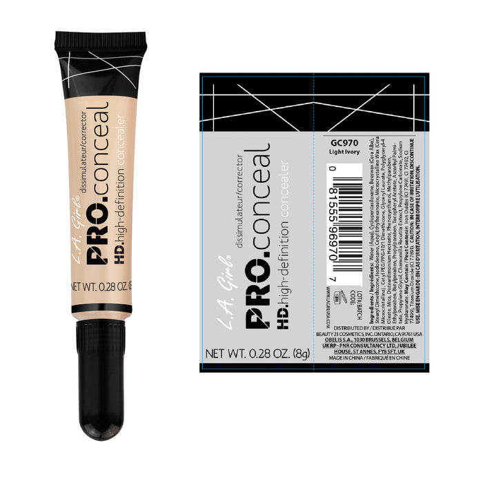 Corrector Líquido - Pro Conceal Hd Concealer - L.A. Girl : Light Ivory - 2
