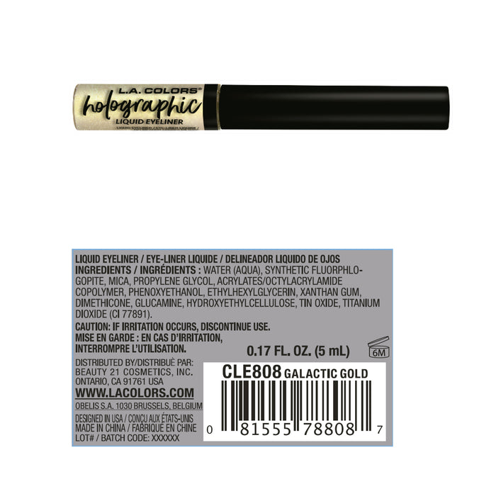 Delineador líquido - L.A. Colors : Holographic Galactic Gold - 3