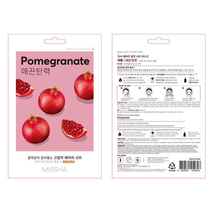 Máscara Airy Fit Sheet - Romã - Missha - 3
