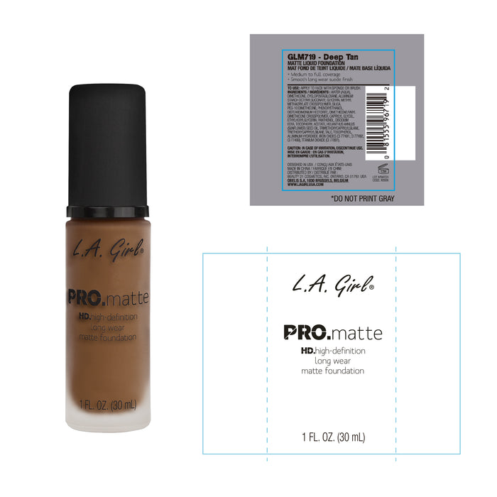Base Pro Matte - L.A. Girl : Deep Tan - 2