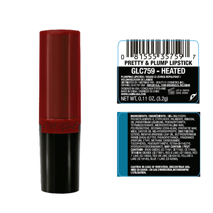 La Girl Labial Bonita e Rechonchuda - L.A. Girl : Heated - 2