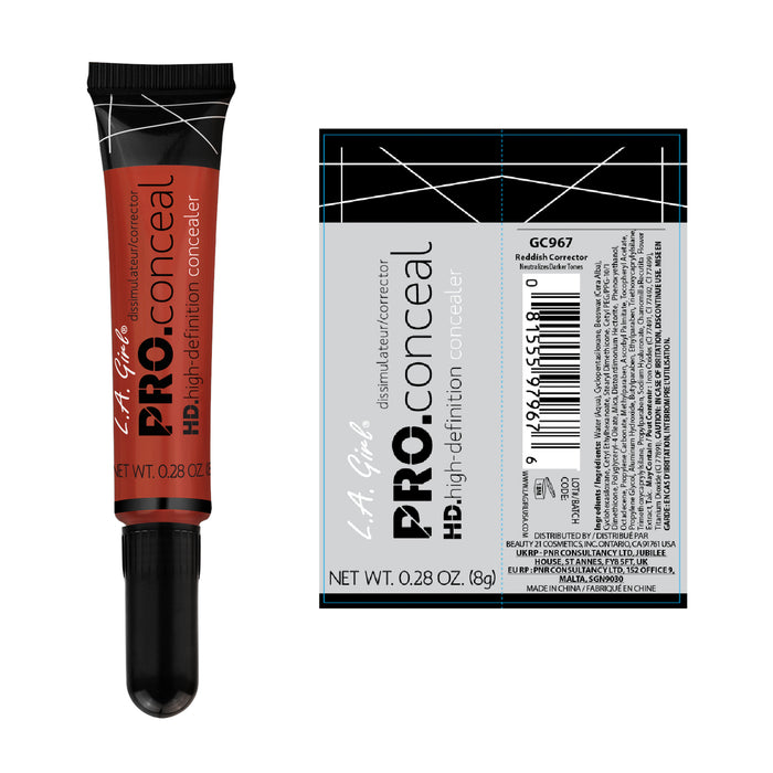 Corrector Líquido - Pro Conceal Hd Concealer - L.A. Girl : Reddish - 2