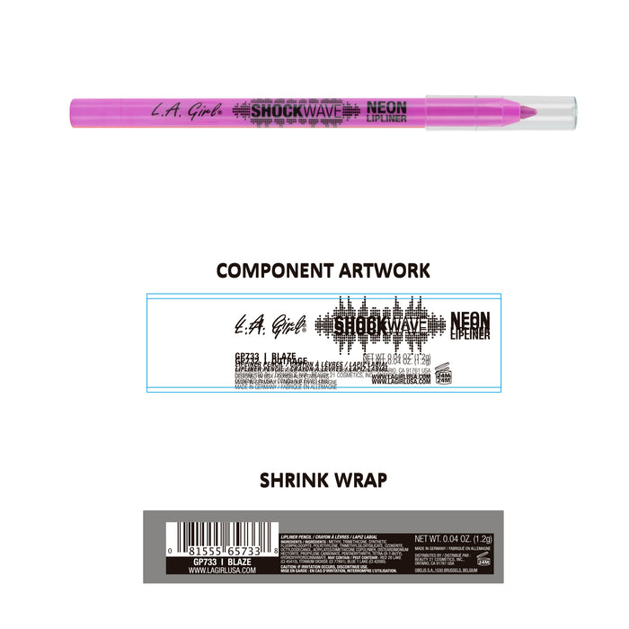 Delineador labial Shockwave Neon - L.A. Girl : Blaze Fuchsia - 2