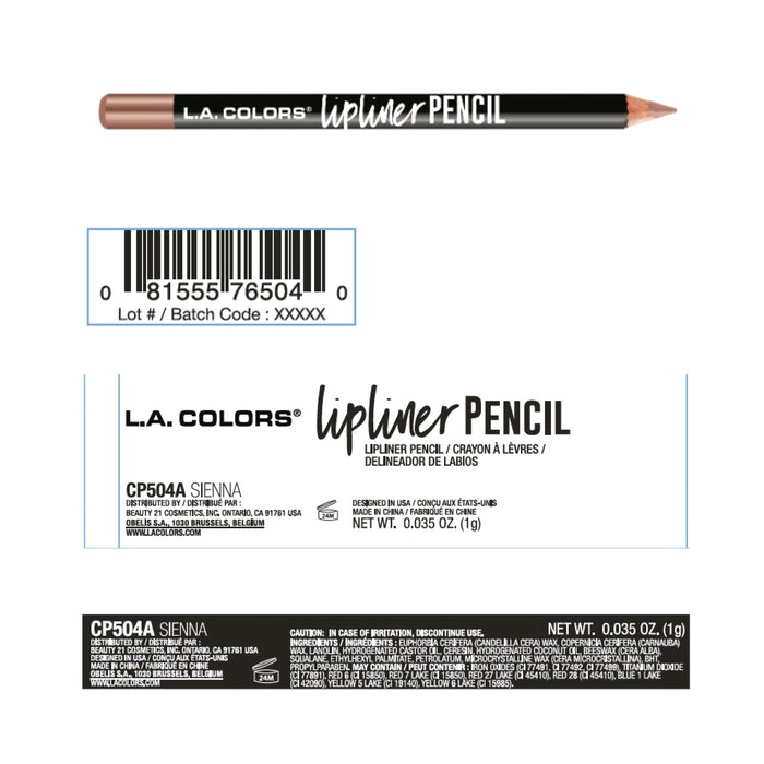 Lápis de lábios - L.A. Colors : Sienna - 2