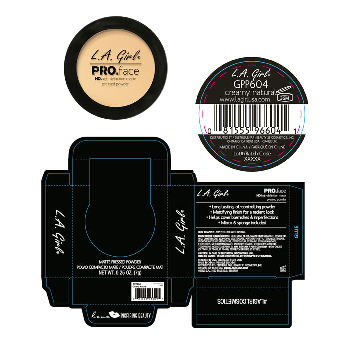 Pó Compacto - Pro Face Matte - L.A. Girl : Creamy Natural - 2